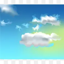 白云蓝天背景矢量素材-空若网 白云蓝天背景矢量素材-空若网
