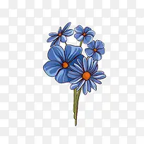 蓝色菊花免抠下载-空若网 蓝色菊花免抠下载-空若网