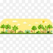 扁平化绿色植物群装饰-空若网 扁平化绿色植物群装饰-空若网