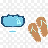 矢量泳镜拖鞋素材-空若网 矢量泳镜拖鞋素材-空若网