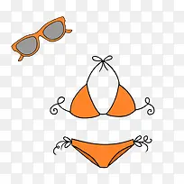 橙色泳衣眼镜素材-空若网 橙色泳衣眼镜素材-空若网