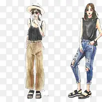 手绘女孩时装模特-空若网 手绘女孩时装模特-空若网