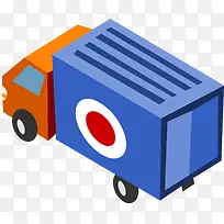 蓝色立体矢量货车图-空若网 蓝色立体矢量货车图-空若网