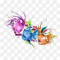 创意水彩涂鸦面具-空若网 创意水彩涂鸦面具-空若网