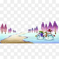 卡通下雪道路-空若网 卡通下雪道路-空若网