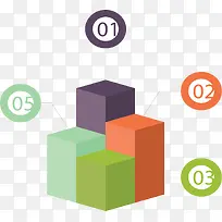 彩色数字立体柱形图-空若网 彩色数字立体柱形图-空若网