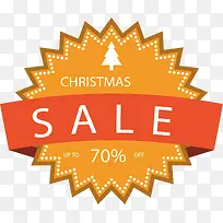 锯齿黄色圣诞促销标签-空若网 锯齿黄色圣诞促销标签-空若网