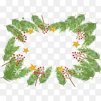 松树枝星星边框-空若网 松树枝星星边框-空若网