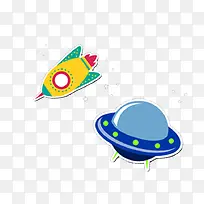 卡通手绘飞碟-空若网 卡通手绘飞碟-空若网