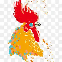 水彩公鸡-空若网 水彩公鸡-空若网