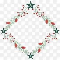 五角星树枝红树叶边框-空若网 五角星树枝红树叶边框-空若网