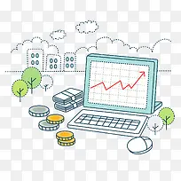 手绘笔记本电脑免抠图-空若网 手绘笔记本电脑免抠图-空若网