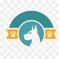 蓝色宠物狗标签矢量图-空若网 蓝色宠物狗标签矢量图-空若网