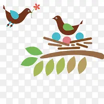 矢量筑巢鸟儿-空若网 矢量筑巢鸟儿-空若网