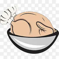 卡通整只鸡肉设计矢量图-空若网 卡通整只鸡肉设计矢量图-空若网