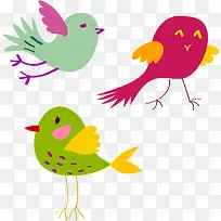 手绘简笔小鸟矢量图-空若网 手绘简笔小鸟矢量图-空若网