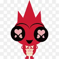 小龙虾爱你矢量表情图标-空若网 小龙虾爱你矢量表情图标-空若网