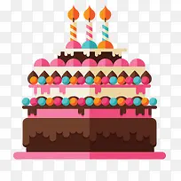 手绘卡通三层生日蛋糕设计-空若网 手绘卡通三层生日蛋糕设计-空若网