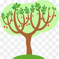 手绘樱桃树-空若网 手绘樱桃树-空若网