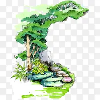创意合成水彩树木合成-空若网 创意合成水彩树木合成-空若网