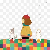 女孩和小猫-空若网 女孩和小猫-空若网