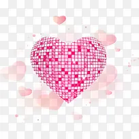 情人节紫色格子爱心-空若网 情人节紫色格子爱心-空若网