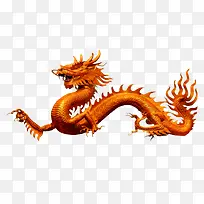 橙色中国风金龙装饰图案-空若网 橙色中国风金龙装饰图案-空若网