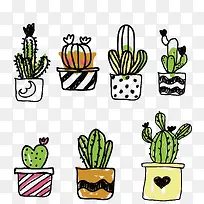 手绘卡通心形仙人掌植物手账-空若网 手绘卡通心形仙人掌植物手账-空若网
