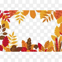 矢量黄色枫叶边框-空若网 矢量黄色枫叶边框-空若网