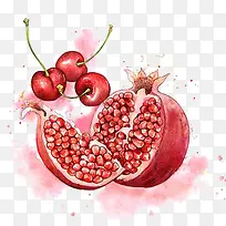 卡通手绘夏季水果石榴-空若网 卡通手绘夏季水果石榴-空若网