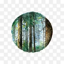 矢量水彩山林-空若网 矢量水彩山林-空若网