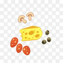 卡通披萨的材料免抠素材-空若网 卡通披萨的材料免抠素材-空若网