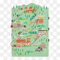 扁平化卡通绿色草原-空若网 扁平化卡通绿色草原-空若网