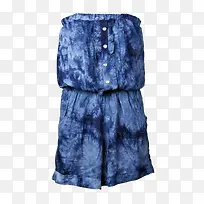 蓝色晕染扎染女士抹胸上衣-空若网 蓝色晕染扎染女士抹胸上衣-空若网