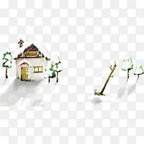 卡通手绘冬天小屋-空若网 卡通手绘冬天小屋-空若网