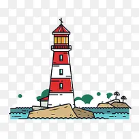 卡通手绘线条的灯塔-空若网 卡通手绘线条的灯塔-空若网