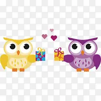 矢量图多彩互送礼物鸟-空若网 矢量图多彩互送礼物鸟-空若网