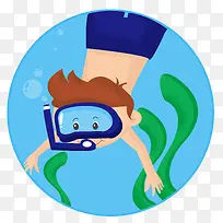 夏季游泳人物卡通插画-空若网 夏季游泳人物卡通插画-空若网