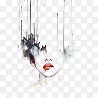 矢量水彩女人-空若网 矢量水彩女人-空若网