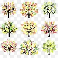 彩色创意树图片高清免扣素材-空若网 彩色创意树图片高清免扣素材-空若网