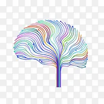 彩色线条树高清免扣素材-空若网 彩色线条树高清免扣素材-空若网