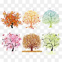 六款精美树高清免扣素材-空若网 六款精美树高清免扣素材-空若网