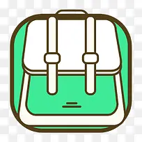 绿色圆弧扁平化背包元素-空若网 绿色圆弧扁平化背包元素-空若网