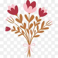 卡通粉色扁平化花束-空若网 卡通粉色扁平化花束-空若网