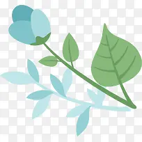 扁平化蓝色植物花卉-空若网 扁平化蓝色植物花卉-空若网