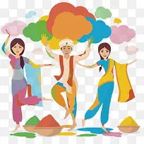 矢量图多彩民族舞蹈-空若网 矢量图多彩民族舞蹈-空若网