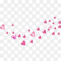 飘舞粉色渐变爱心-空若网 飘舞粉色渐变爱心-空若网