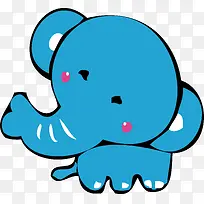 卡通可爱蓝色小象大象矢量-空若网 卡通可爱蓝色小象大象矢量-空若网
