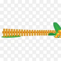 卡通手绘黄色栅栏-空若网 卡通手绘黄色栅栏-空若网