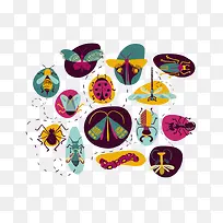 卡通手绘昆虫标本-空若网 卡通手绘昆虫标本-空若网